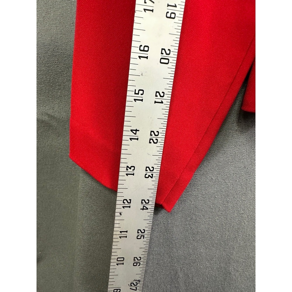Plaza South Red Wrap Jacket Embroidered Trim Side Tie Blazer Size 8 0225445 - Picture 13 of 14